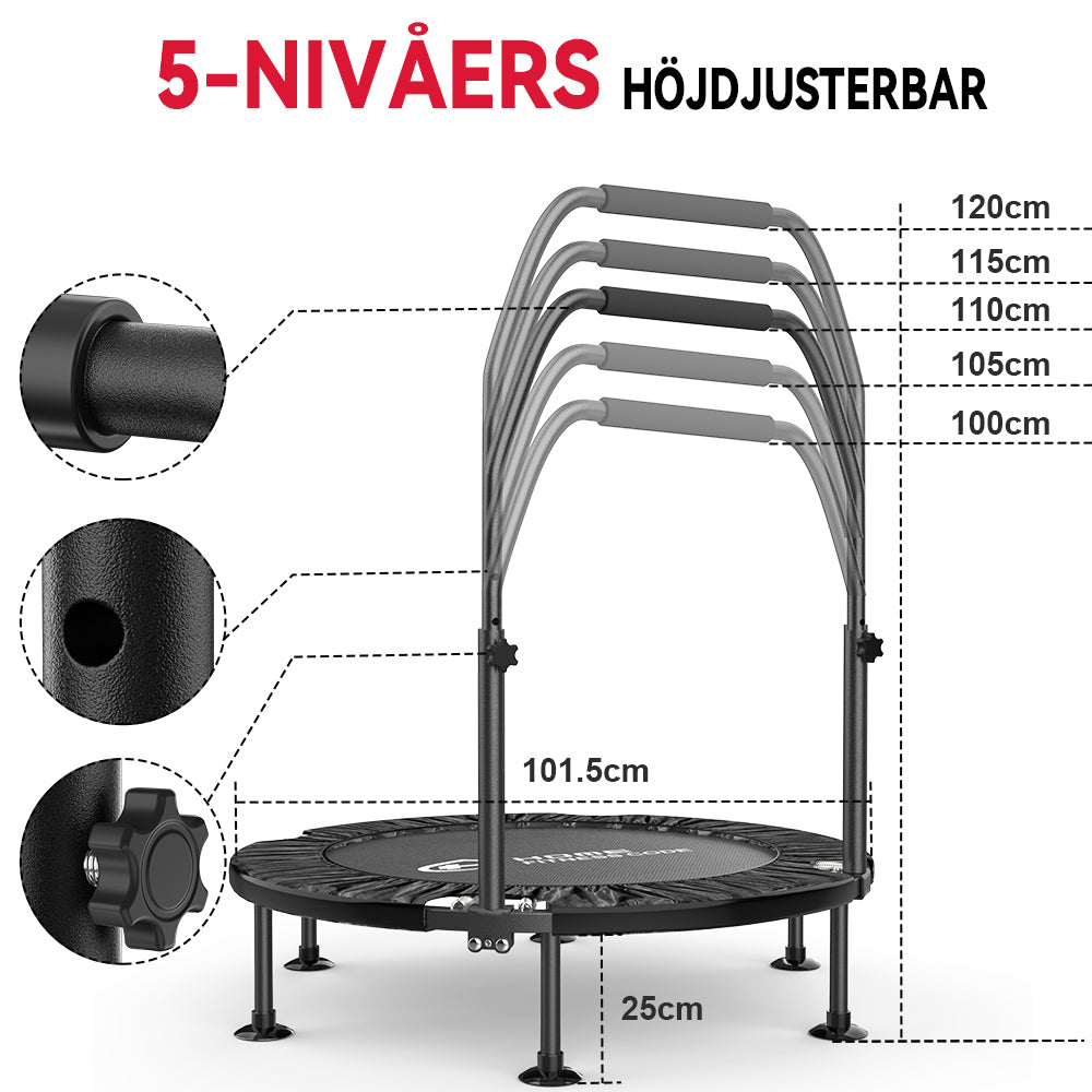 40-Tums Hopfällbar Trampolin