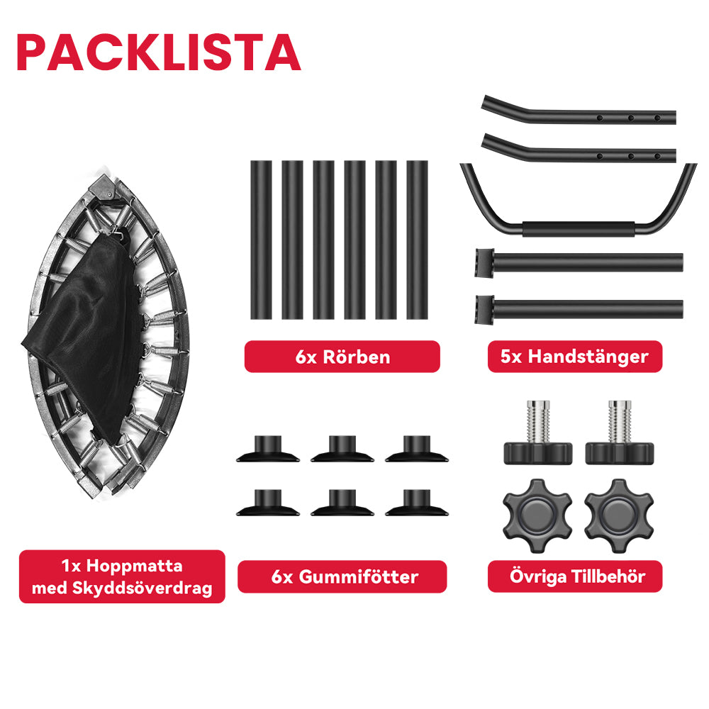 40-Tums Hopfällbar Trampolin