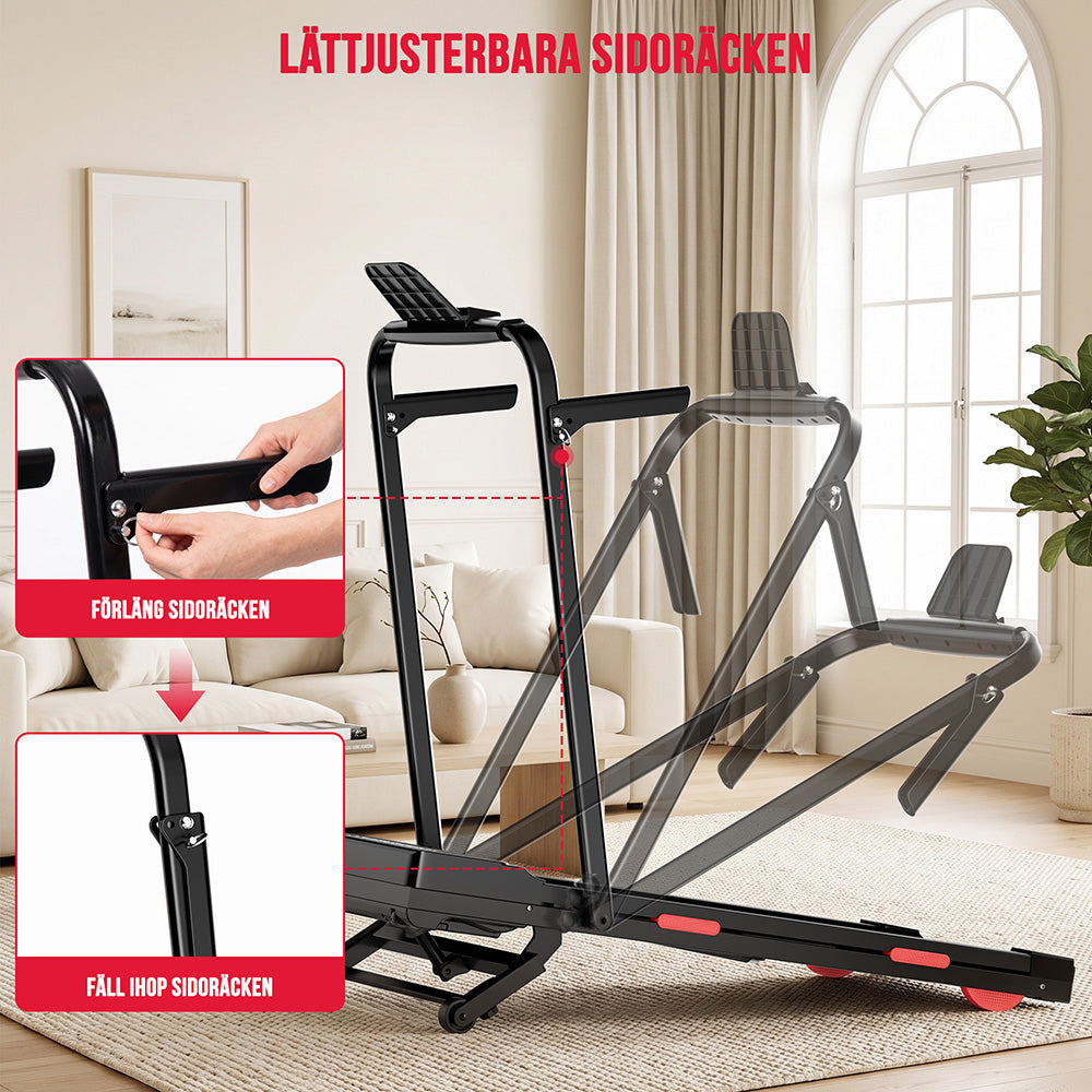 Löpband Y5 med Borstlös Motor, Hastighet 1-10KM/H, 0%-15% Automatisk Lutning