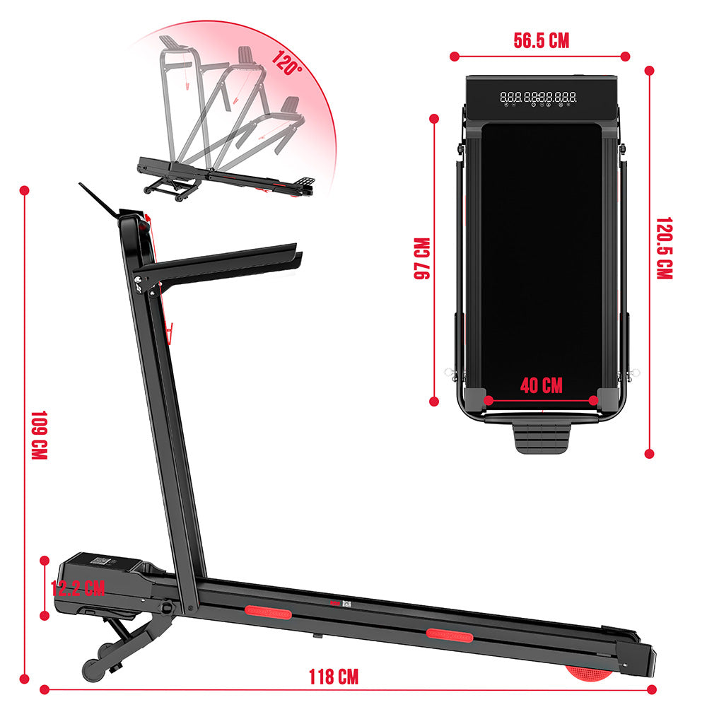 Löpband Y5 med Borstlös Motor, Hastighet 1-10KM/H, 0%-15% Automatisk Lutning