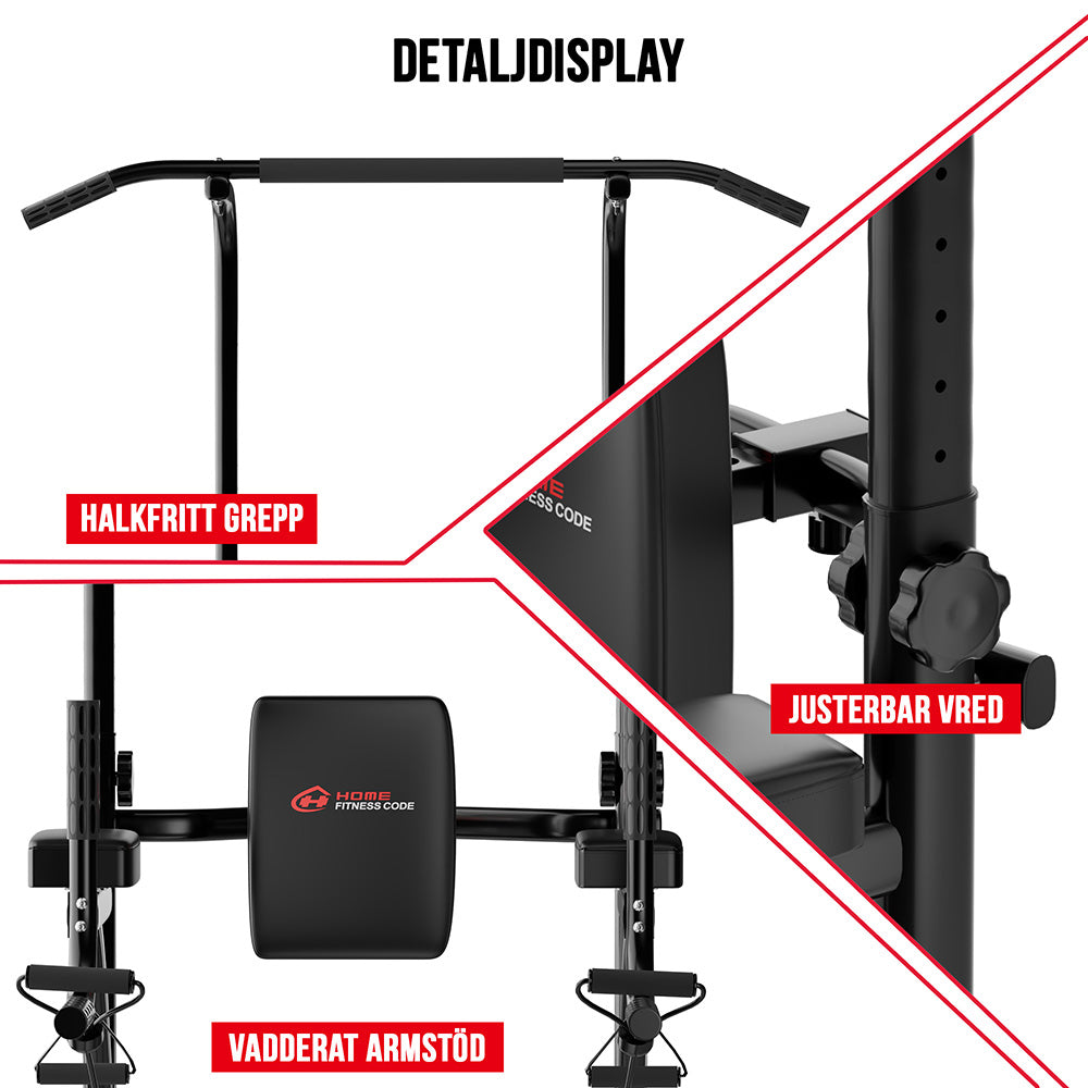 Power Tower Pull Up Bar A1, med Motståndsband