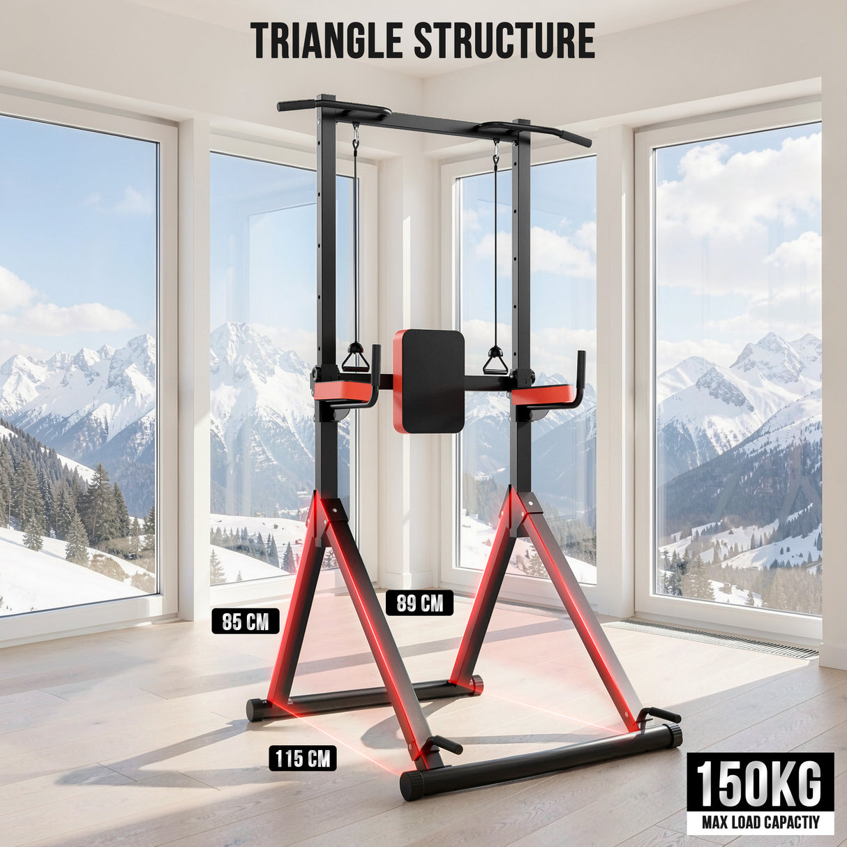 Power Tower Pull Up Bar B1, 12-Stegs Höjdjustering