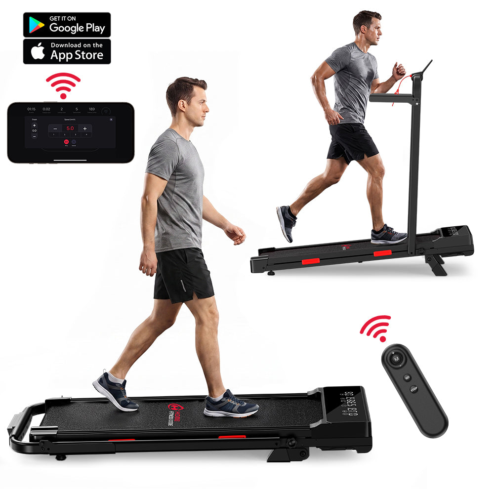 Fällbart Löpband Q2 Pro med Borstlös Motor, Hastighet 1–10 km/h, 5 % Manuell Lutning (Ny Version)