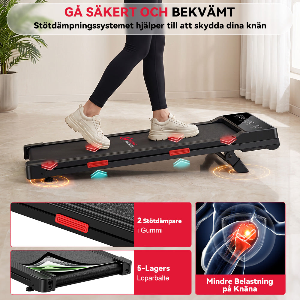 Löpband Q2 Pro med Borstlös Motor, Hastighet 1–10 km/h, 5 % Manuell Lutning (Ny Version)