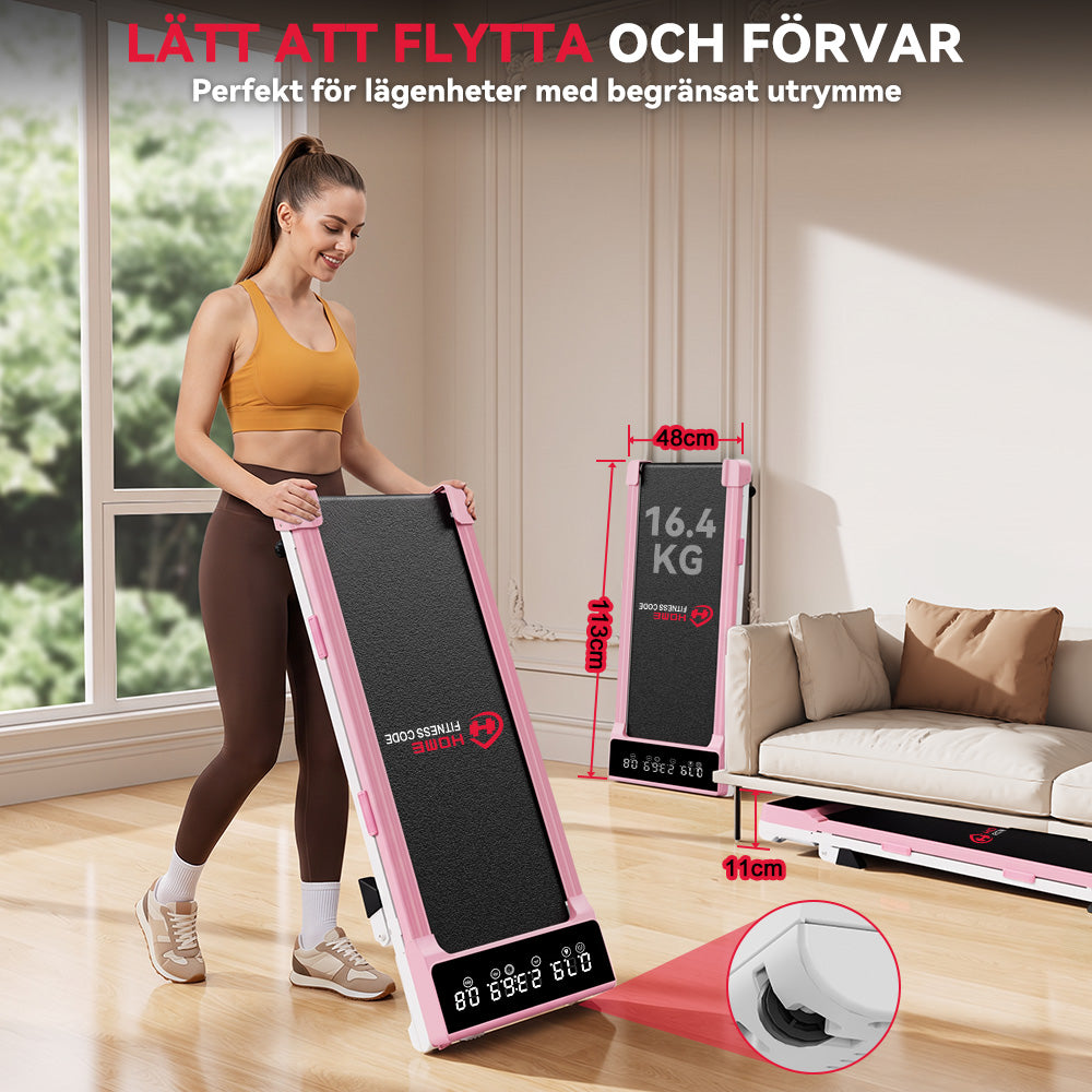 Löpband Q2 Pro med Borstlös Motor, Hastighet 1–10 km/h, 5 % Manuell Lutning (Ny Version)