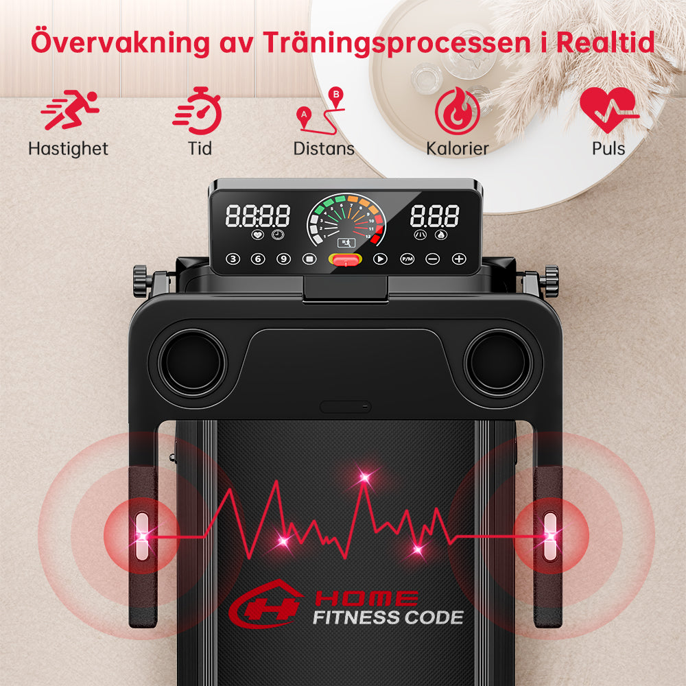 Fällbart Löpband Q8, Hastighet 1-12 KM/H, 5% Manuell Lutning