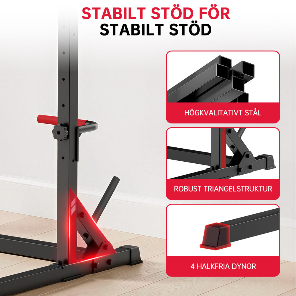 Knäböj Half Rack med Pull-Up-Stång