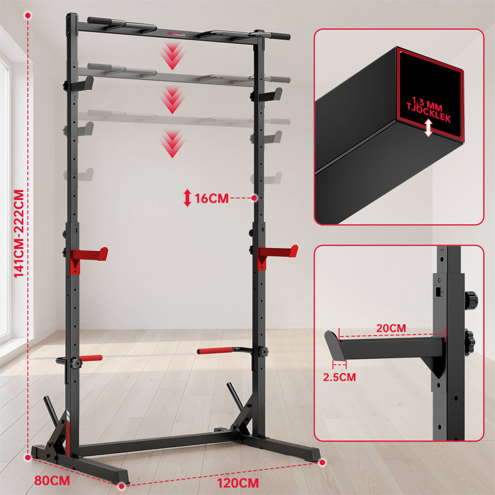 Knäböj Half Rack med Pull-Up-Stång