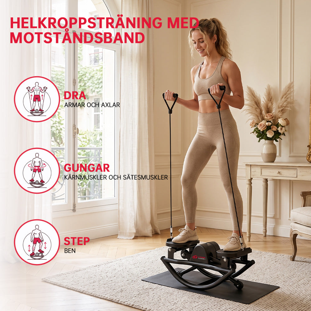 U-Formade Laterala Stepmaskin, med Motståndsband och Halkfri Matta