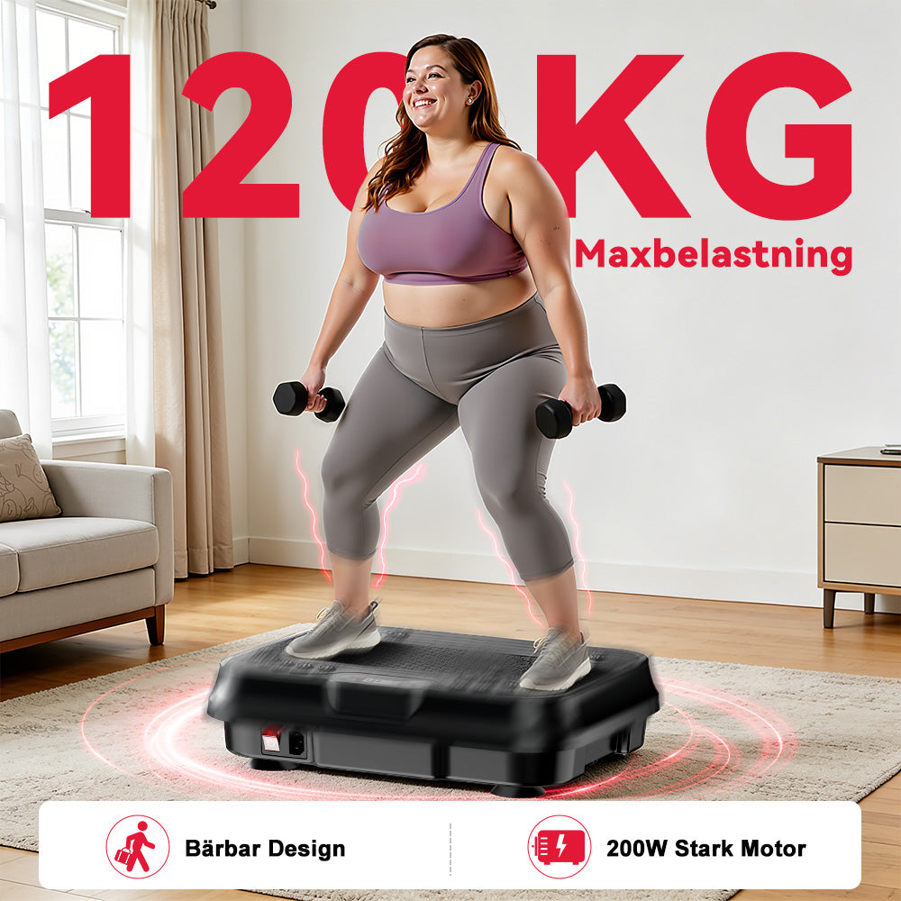 Fitness Vibrationsplatta F1, 250 Intensitetsnivåer