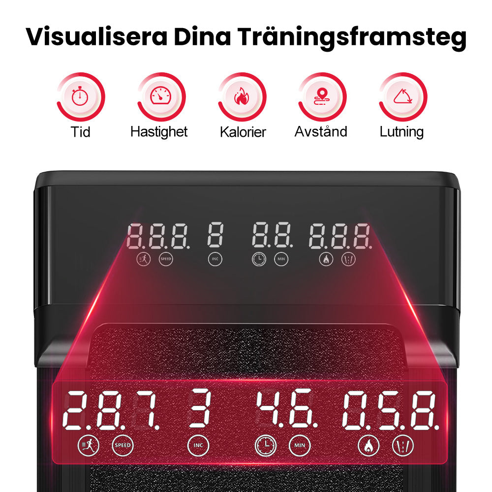 Löpband Y1 med 0-12 % Automatisk Lutning, Hastighet 1-10KM/H