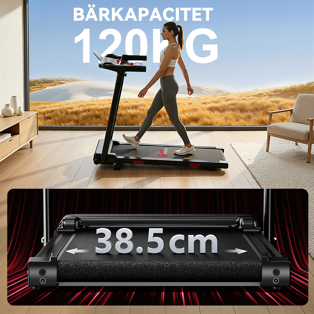 Fällbart Löpband Q5 med Lutning, Borstlös Motor, Hastighet 1-12KM/H