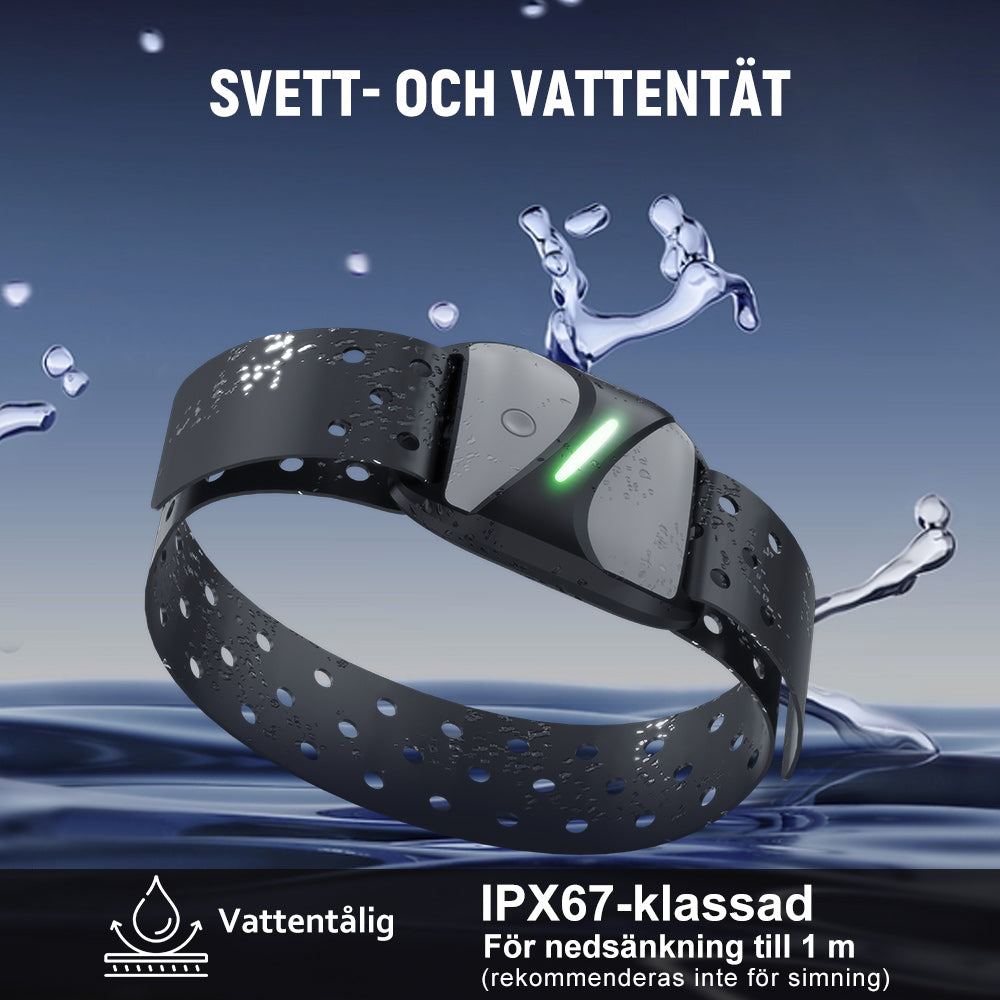 Armband med Pulsmätare, Bluetooth 5.0/ANT+, IP67 Vattentät