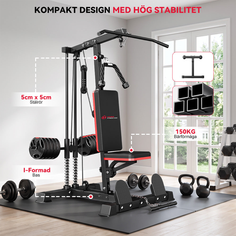 Lat Pulldown-Maskin med Hög och Låg Remskiva