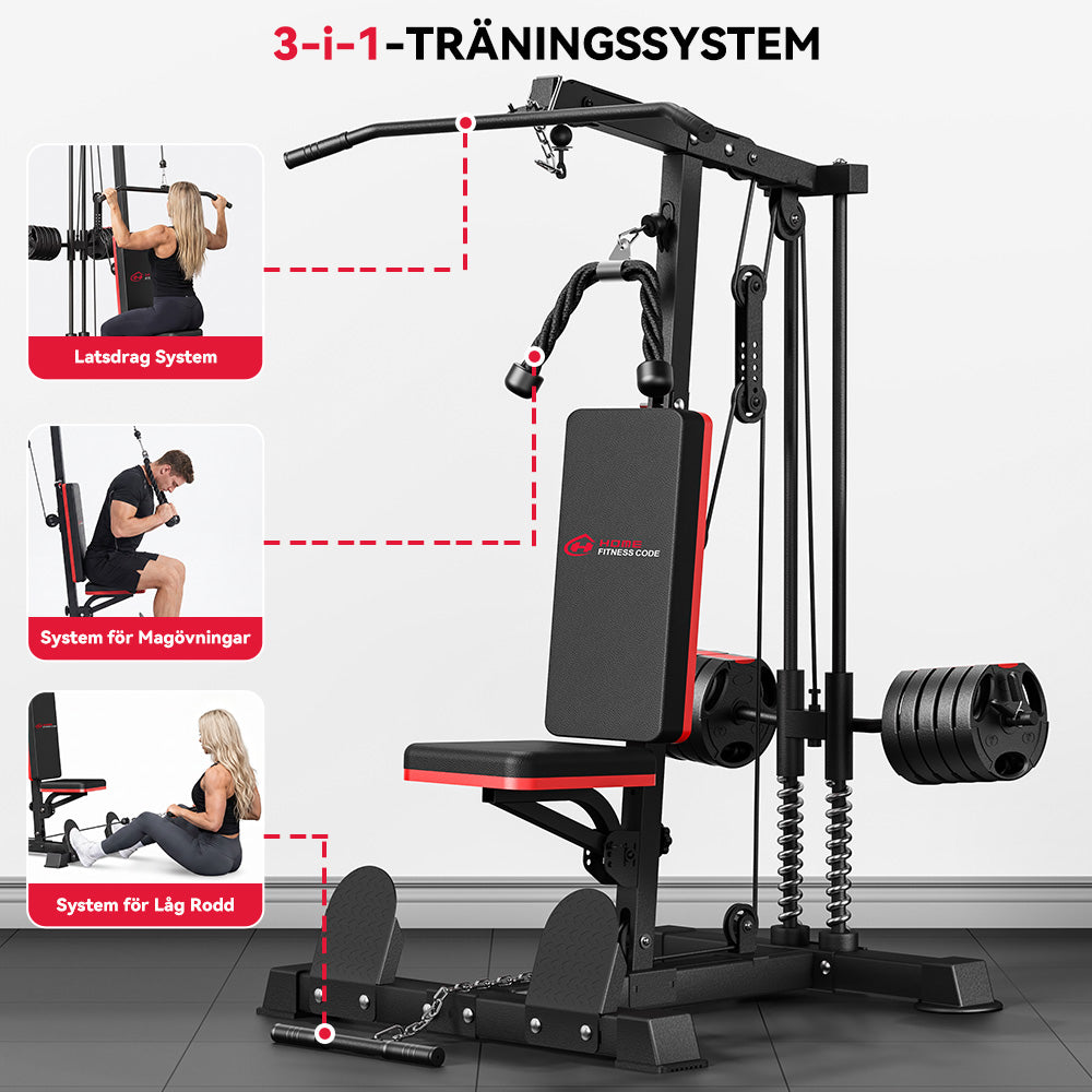 Lat Pulldown-Maskin med Hög och Låg Remskiva