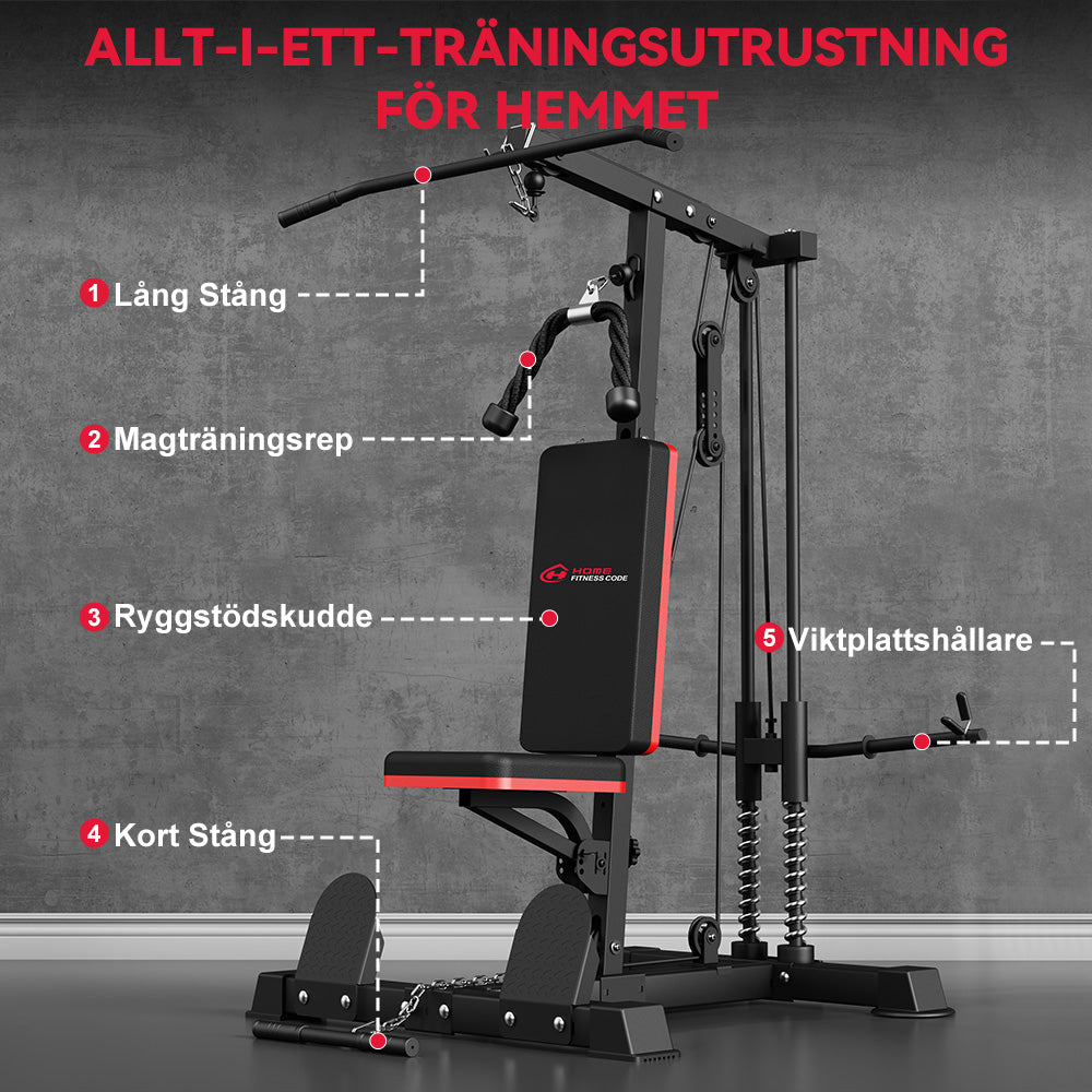 Lat Pulldown-Maskin med Hög och Låg Remskiva
