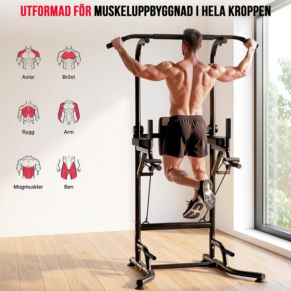 Power Tower Pull Up Bar A1, med Motståndsband