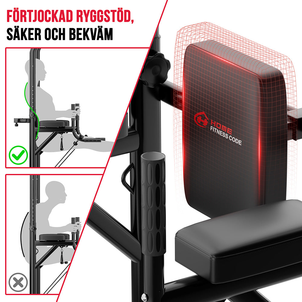 Power Tower Pull Up Bar A1, med Motståndsband