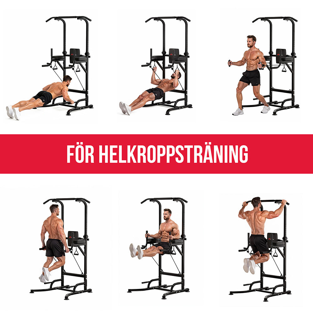 Power Tower Pull Up Bar A1, med Motståndsband