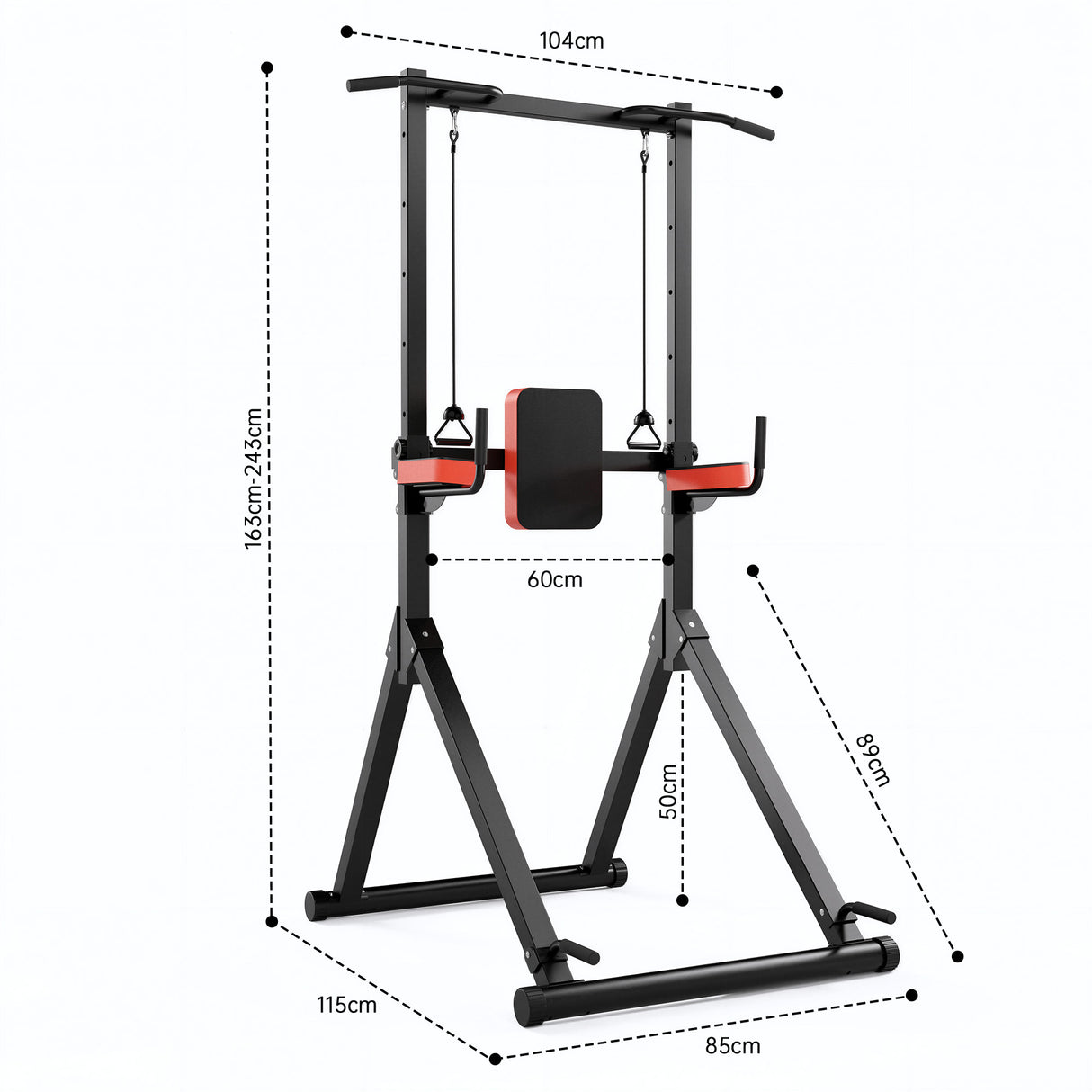 Power Tower Pull Up Bar B1, 12-Stegs Höjdjustering