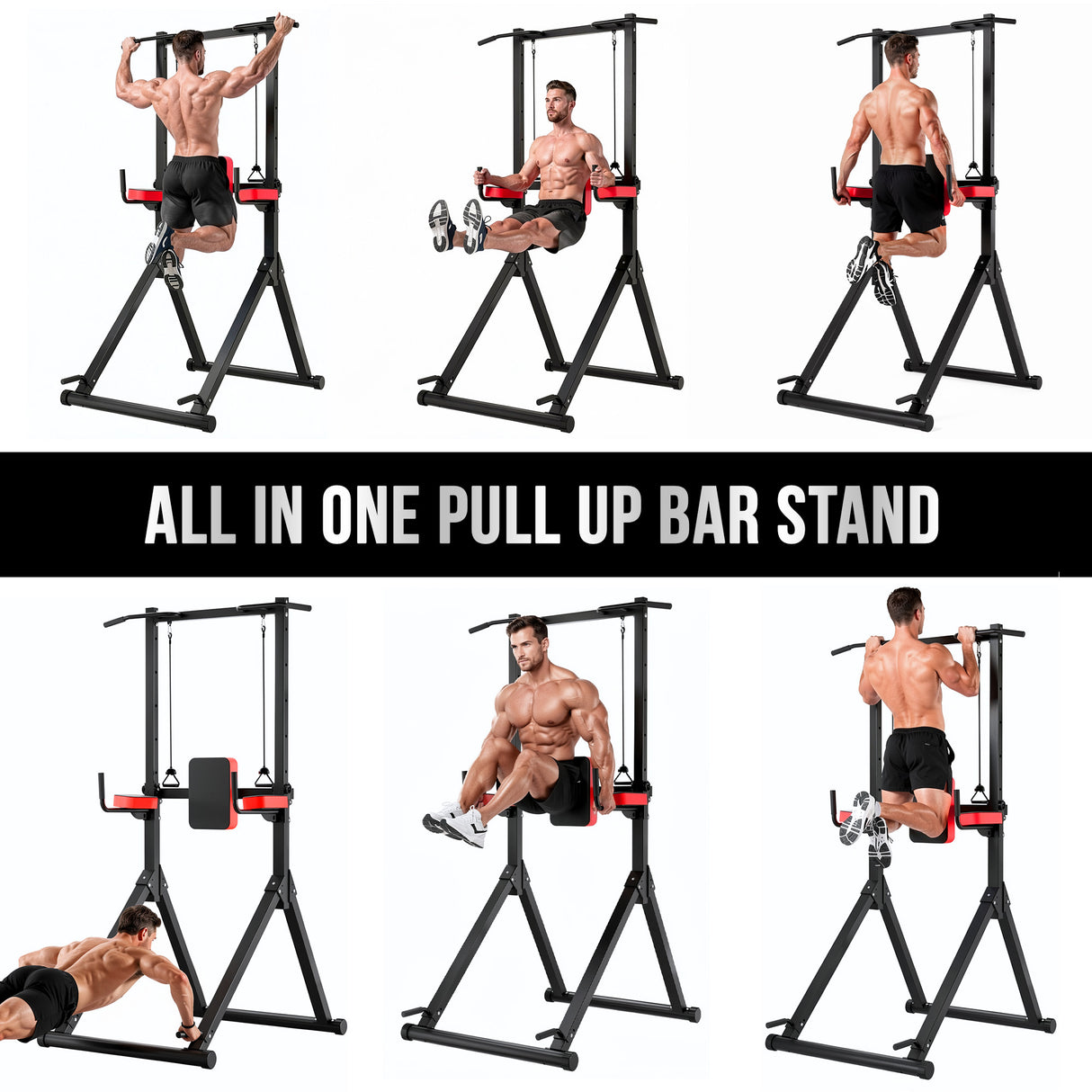 Power Tower Pull Up Bar B1, 12-Stegs Höjdjustering