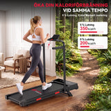 Fällbart Löpband Q2 Pro med Borstlös Motor, Hastighet 1–10 km/h, 5 % Manuell Lutning (Ny Version)