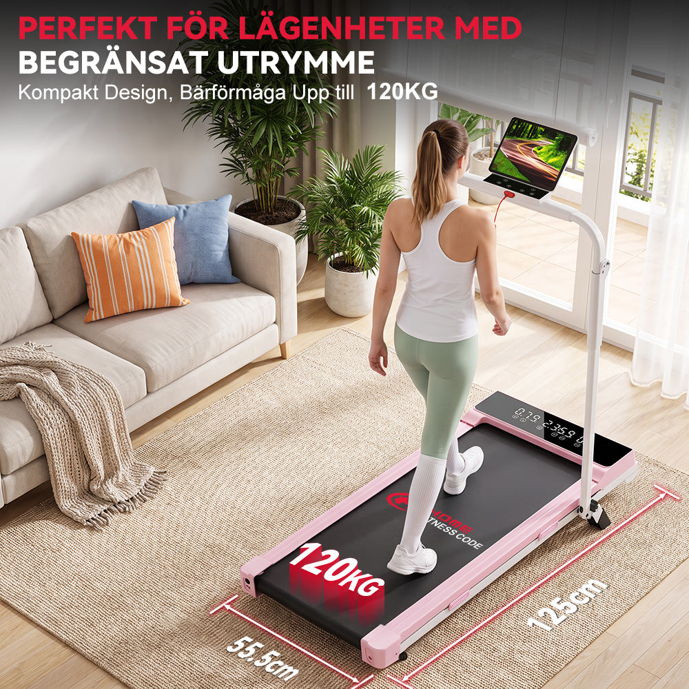 Fällbart Löpband Q2 Pro med Borstlös Motor, Hastighet 1–10 km/h, 5 % Manuell Lutning (Ny Version)