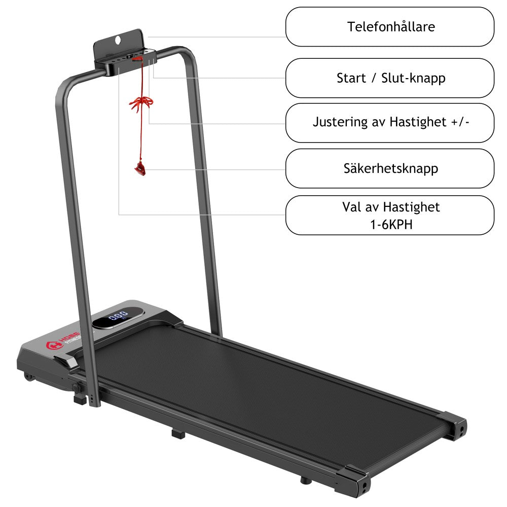 Fällbart Löpband S1, Hastighet 1-6KM/H