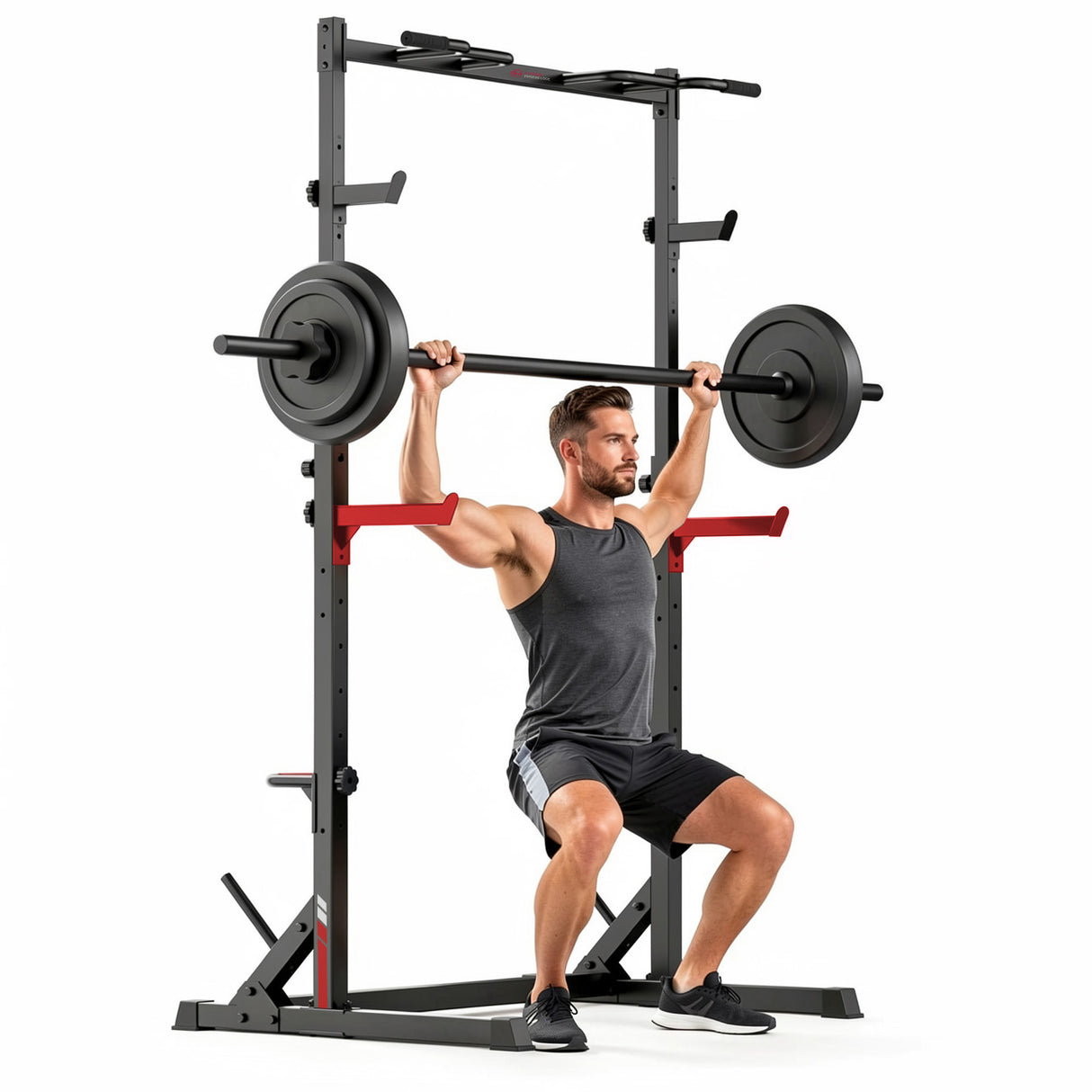 Knäböj Half Rack med Pull-Up-Stång