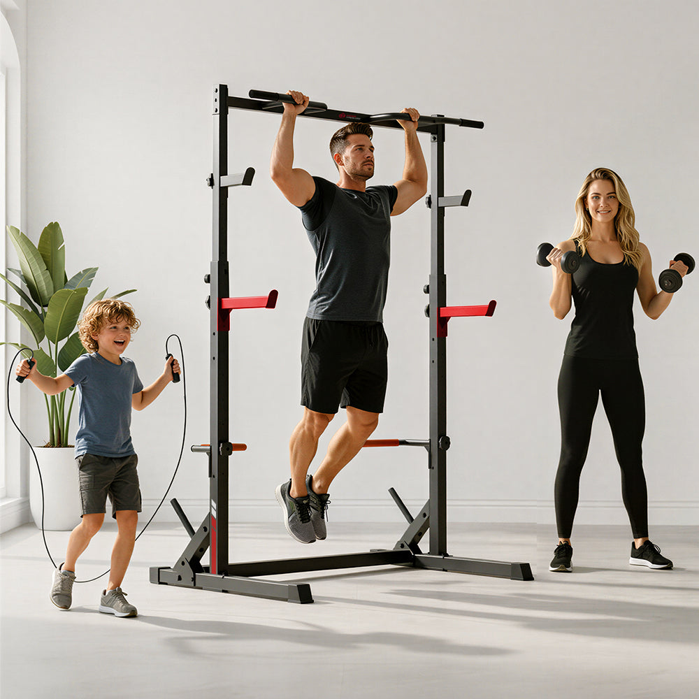 Knäböj Half Rack med Pull-Up-Stång