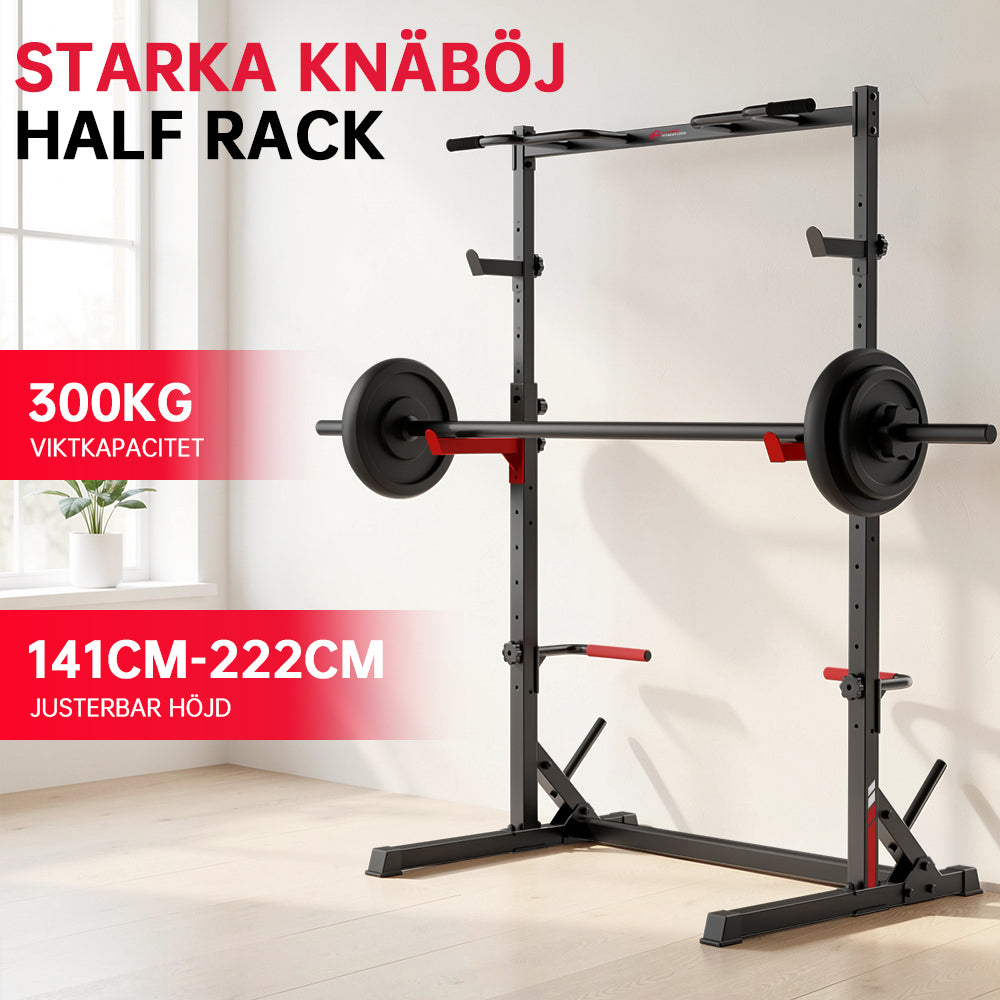 Knäböj Half Rack med Pull-Up-Stång