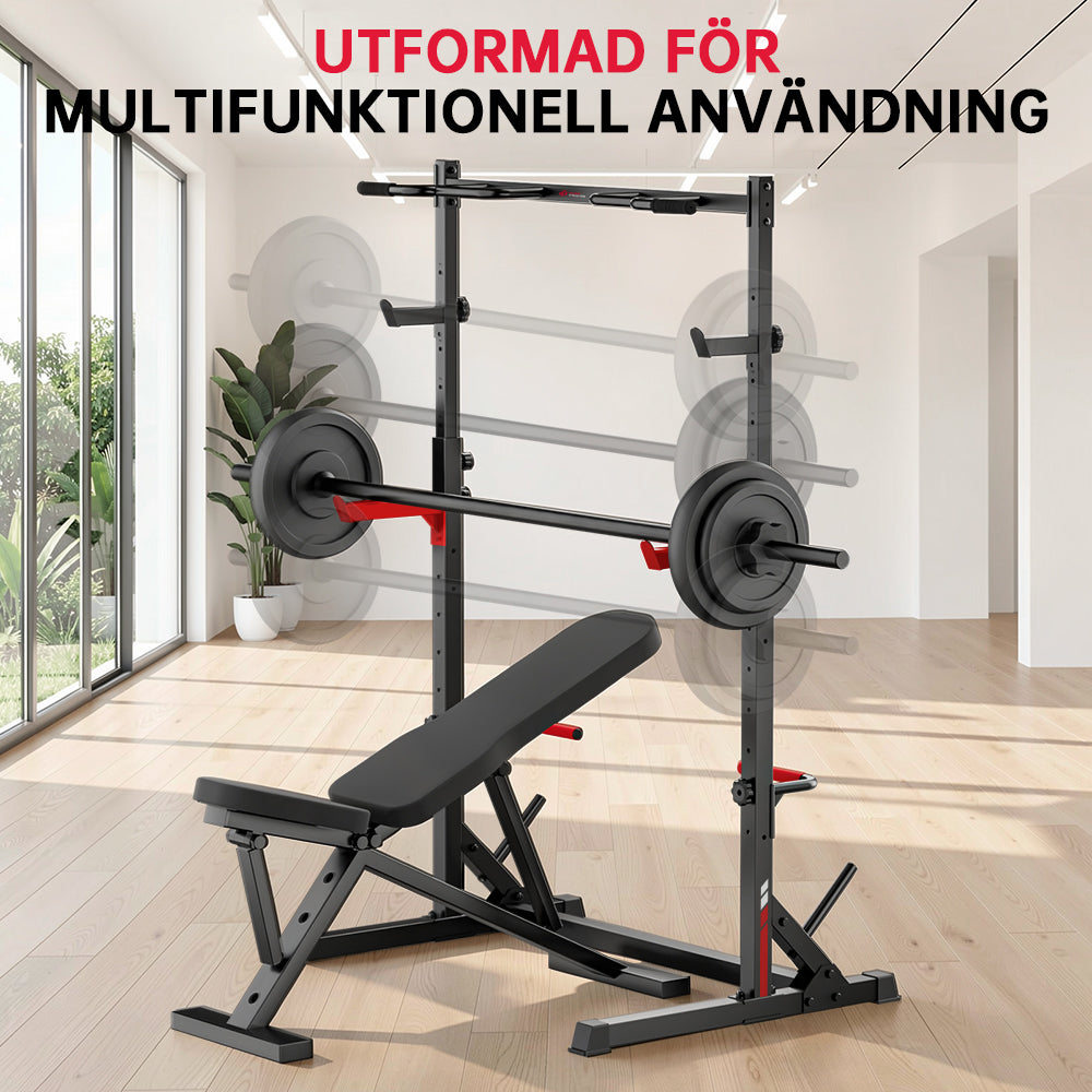 Knäböj Half Rack med Pull-Up-Stång