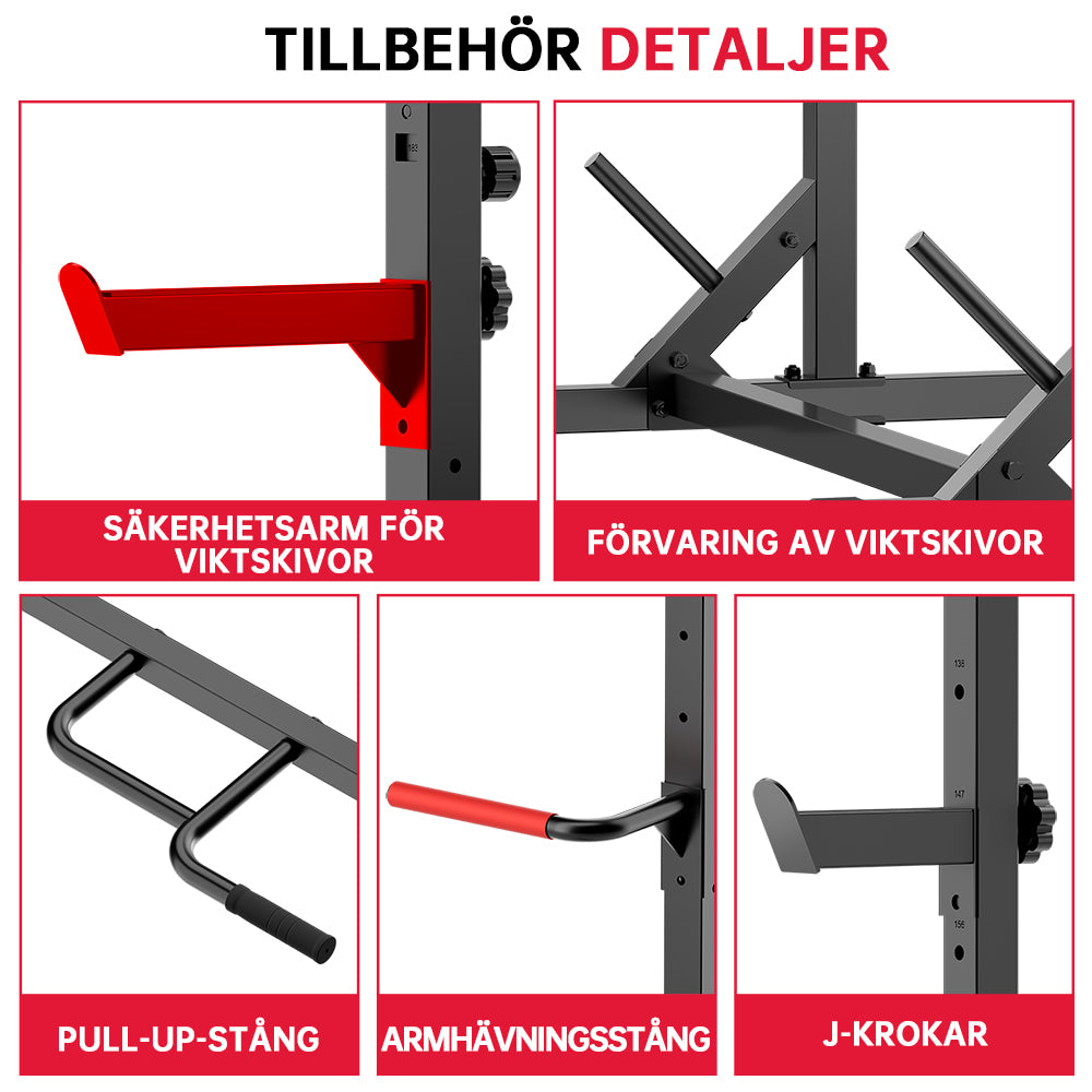 Knäböj Half Rack med Pull-Up-Stång