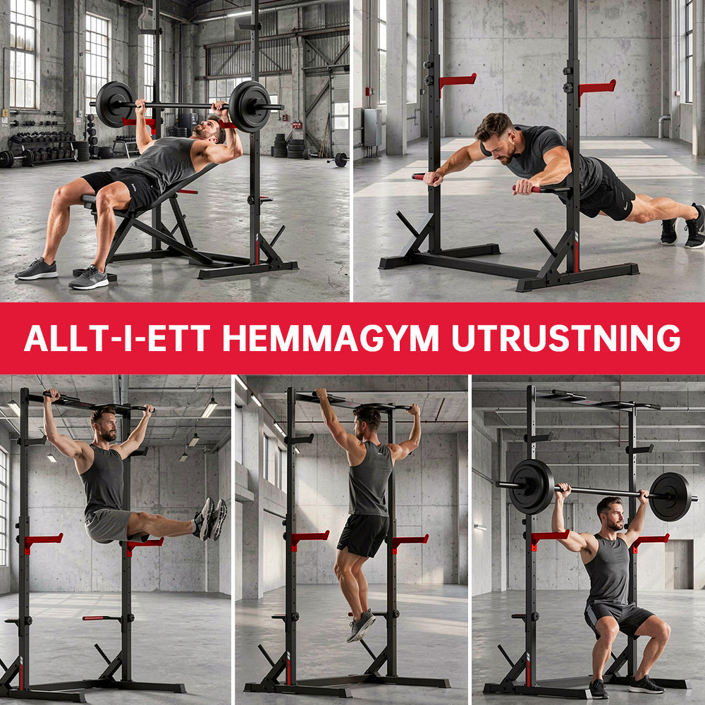 Knäböj Half Rack med Pull-Up-Stång