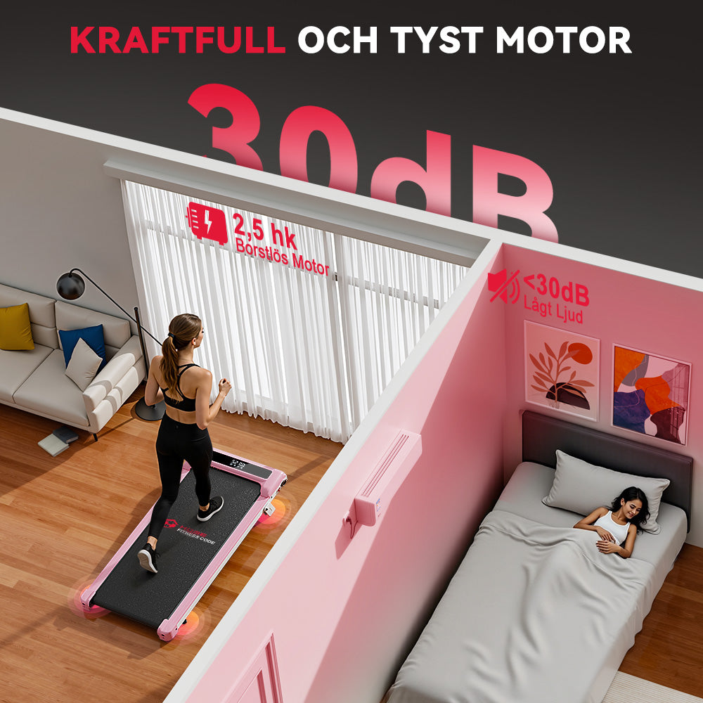 Löpband Z3 med Borstlös Motor, Hastighet 1–6 km/h, 5 % Manuell Lutning