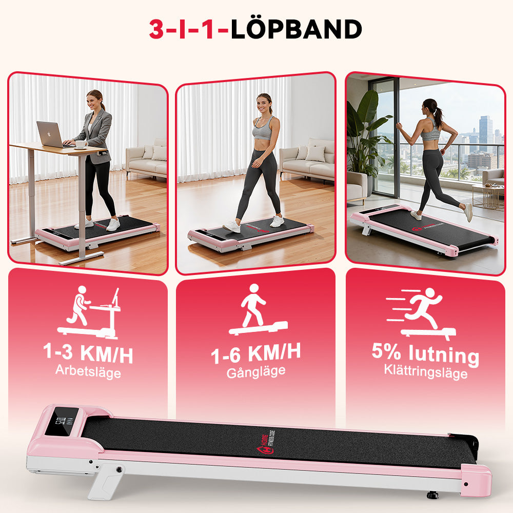 Löpband Z3 med Borstlös Motor, Hastighet 1–6 km/h, 5 % Manuell Lutning