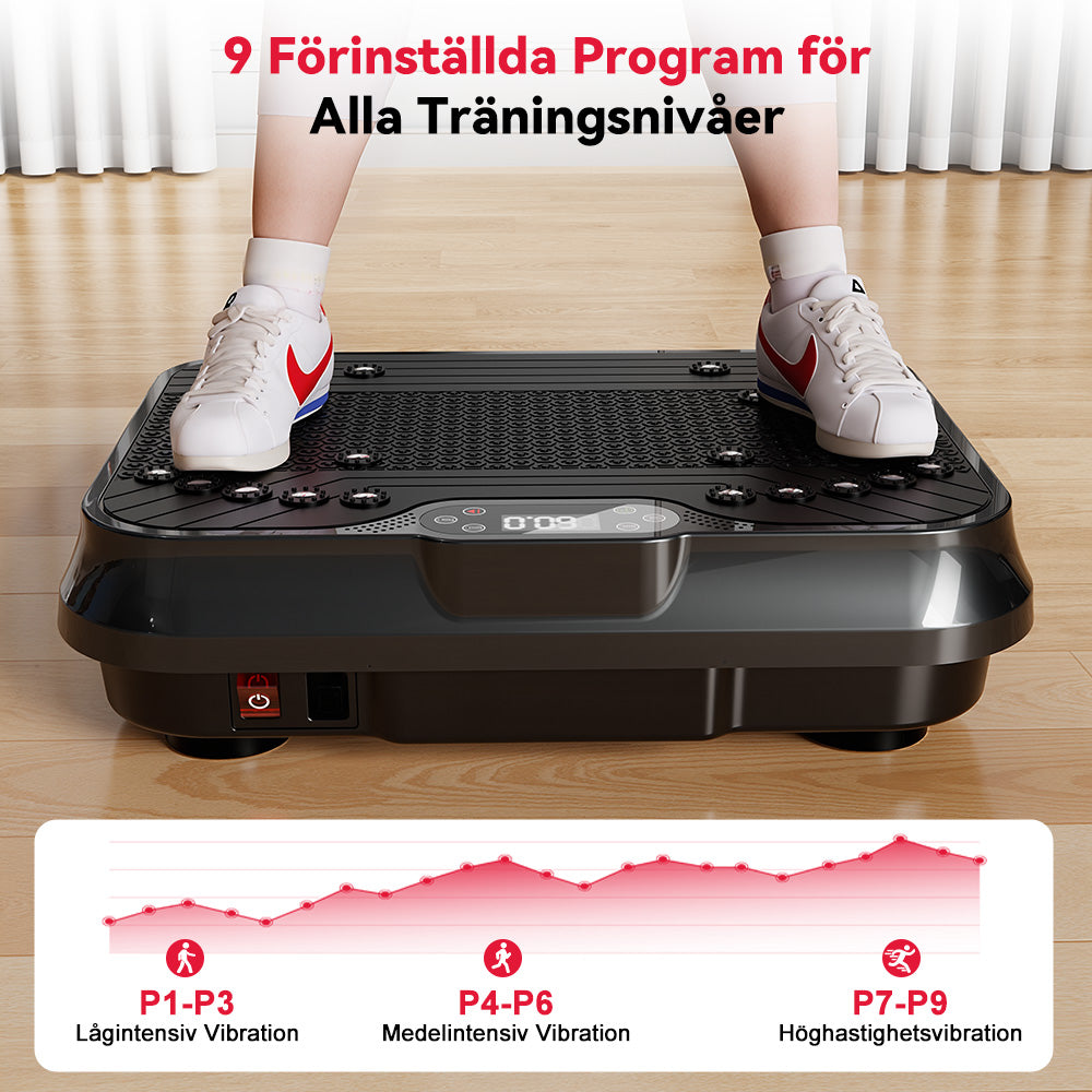 Fitness Vibrationsplatta F1, 250 Intensitetsnivåer