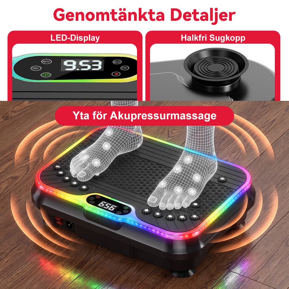Fitness Vibrationsplatta F1, 250 Intensitetsnivåer