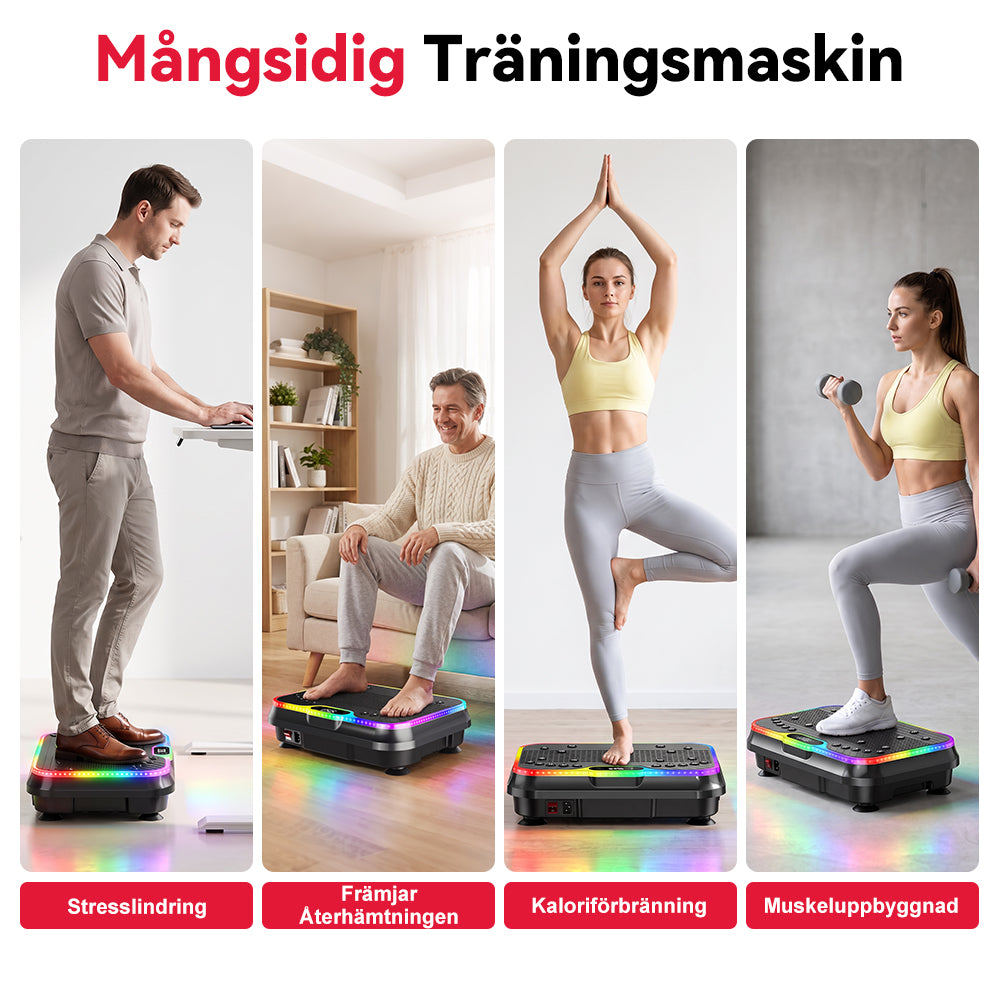 Fitness Vibrationsplatta F1, 250 Intensitetsnivåer