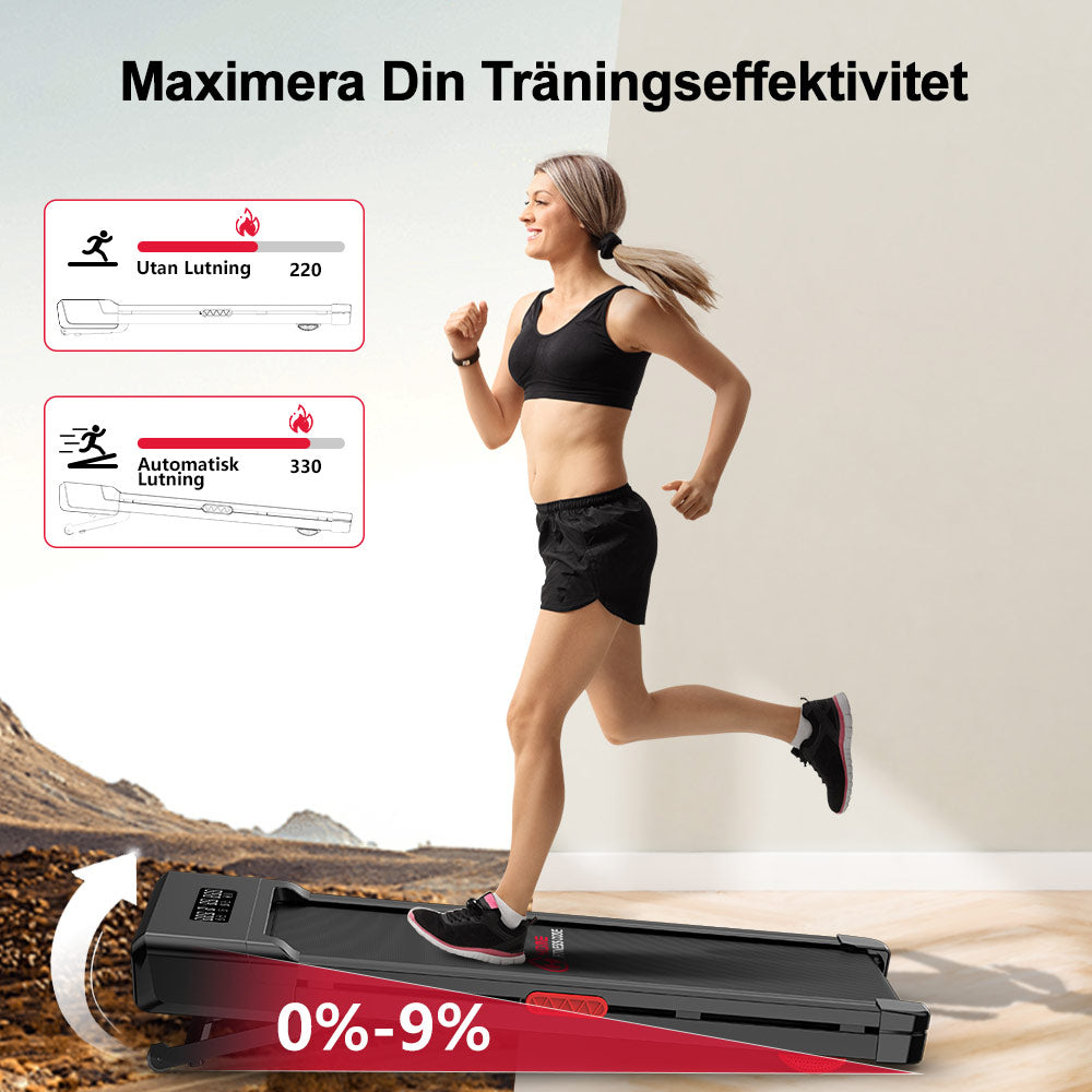 Löpband Y1 med 0-9 % Automatisk Lutning, Hastighet 1-10KM/H