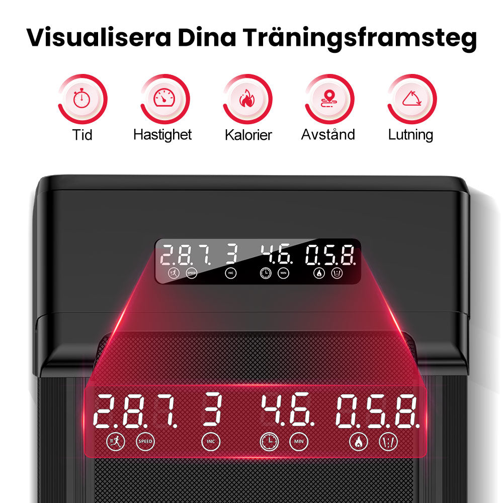 Löpband Y1 med 0-9 % Automatisk Lutning, Hastighet 1-10KM/H